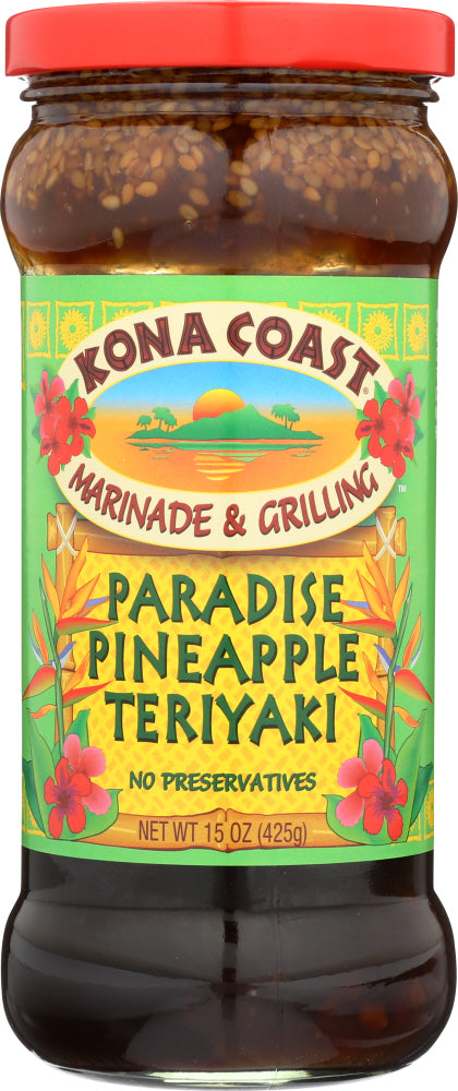 KONA COAST: Marinade & Grilling Sauce Paradise Pineapple Teriyaki, 15 oz