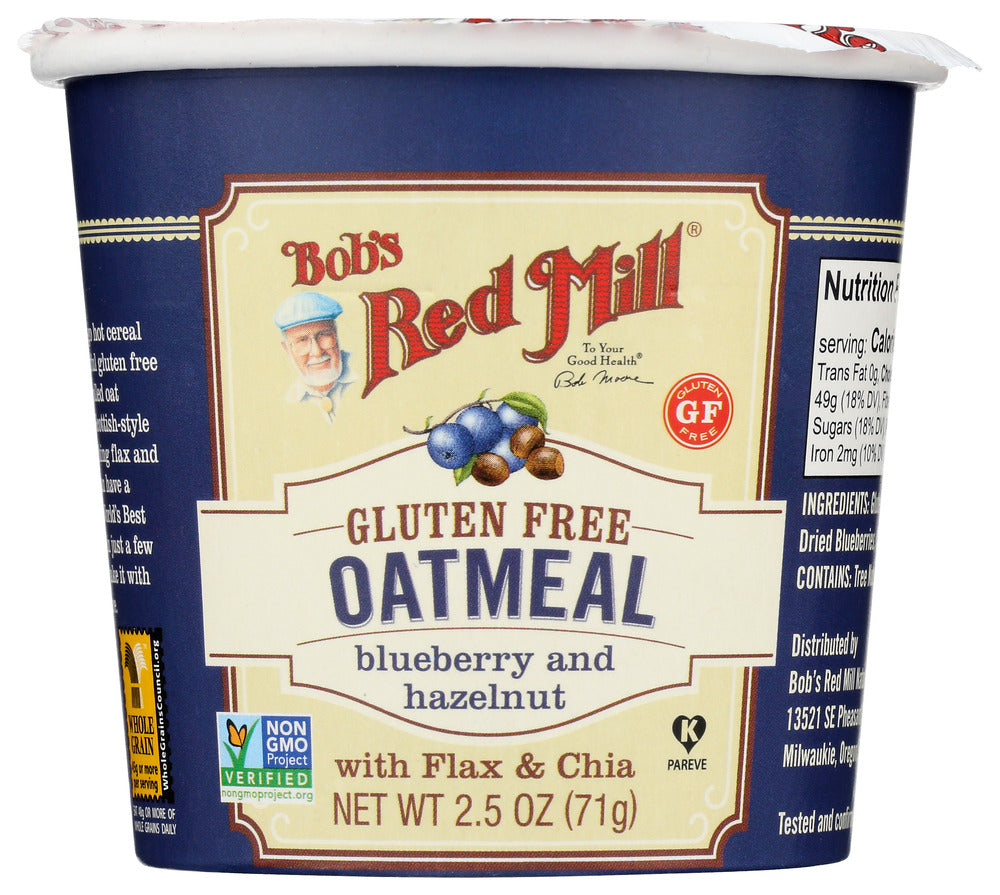 BOBS RED MILL: Gluten Free Blueberry and Hazelnut Oatmeal Cup, 2.5 oz