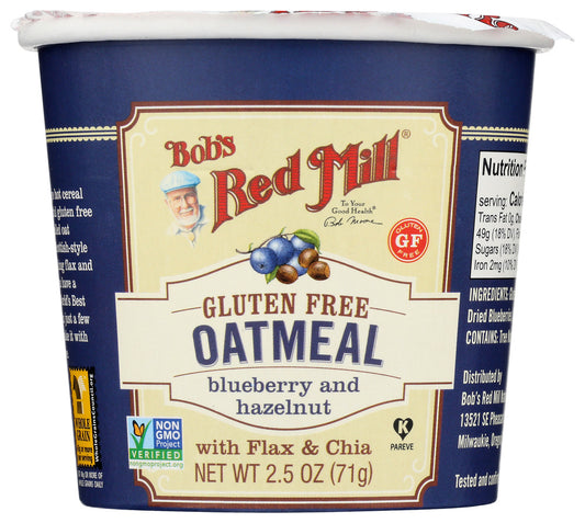 BOBS RED MILL: Gluten Free Blueberry and Hazelnut Oatmeal Cup, 2.5 oz