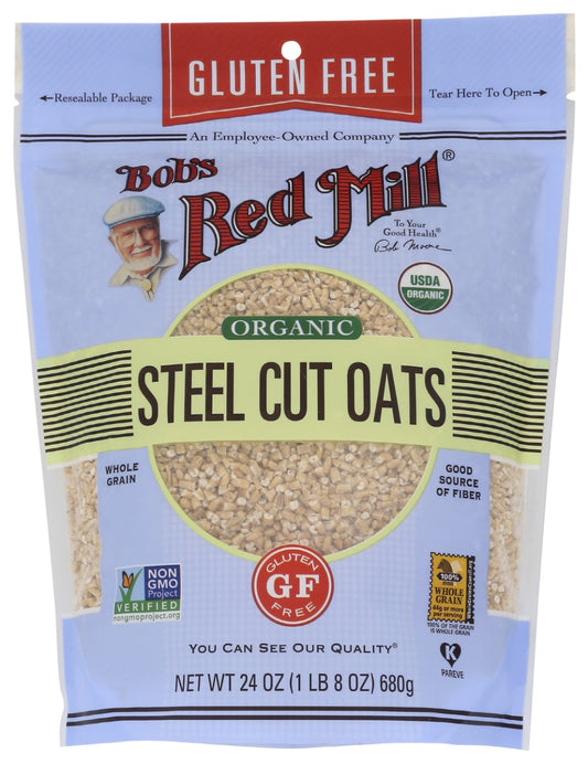 BOBS RED MILL: Gluten Free Organic Steel Cut Oats, 24 oz