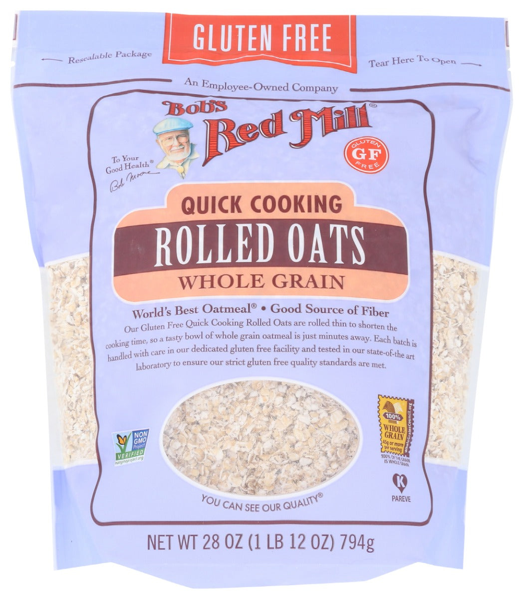 BOBS RED MILL: Oats Rolled Gluten Free, Quick Cook, 28 oz