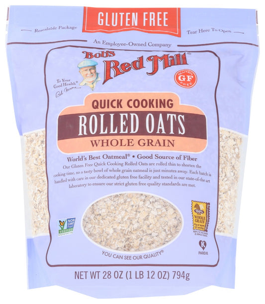 BOBS RED MILL: Oats Rolled Gluten Free, Quick Cook, 28 oz