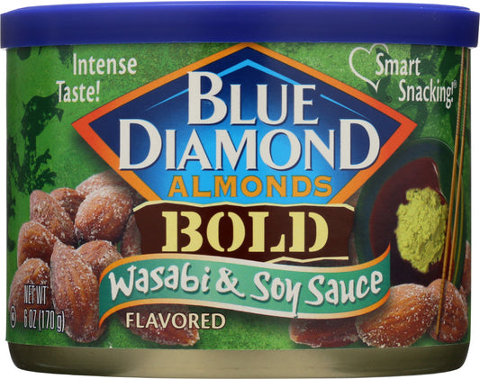 BLUE DIAMOND: Bold Wasabi and Soy Sauce Almonds, 6 oz