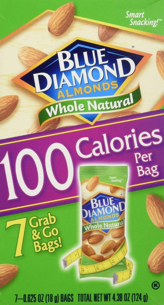 BLUE DIAMOND: Whole Natural On The Go Almonds 7Pk, 4.38 oz