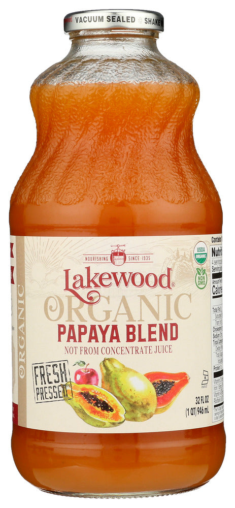 LAKEWOOD ORGANIC: Papaya 100% Juice Blend, 32 oz