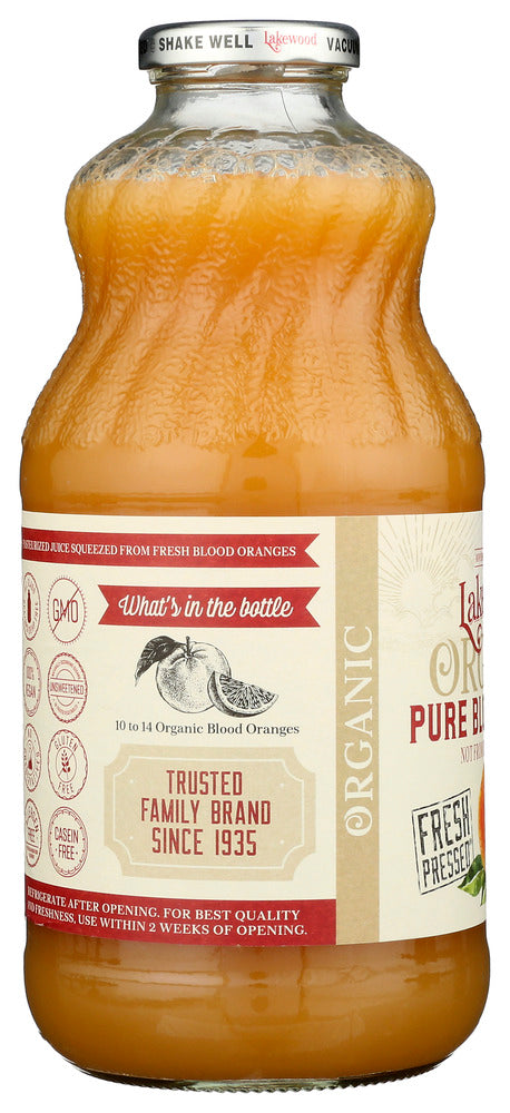 LAKEWOOD: Organic Pure Blood Orange Juice, 32 fo