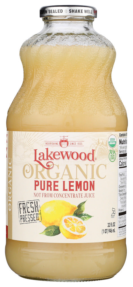 LAKEWOOD ORGANIC: Pure Lemon Juice, 32 oz