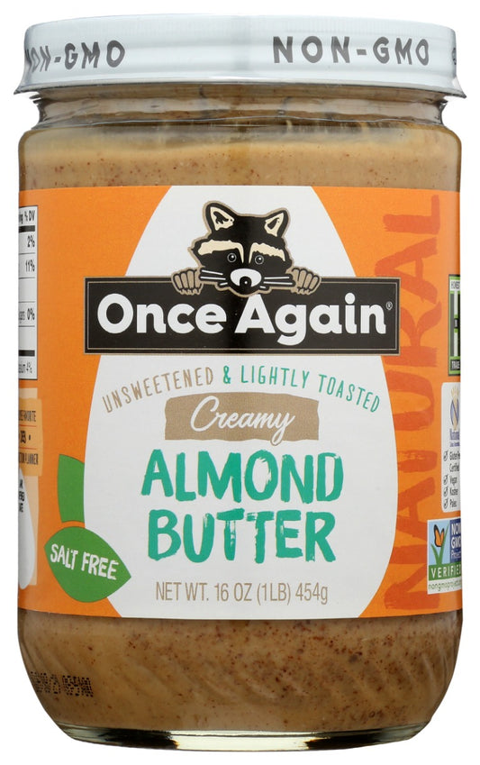 ONCE AGAIN: Nut Creamy Butter Almond Lightly Toasted, 16 oz