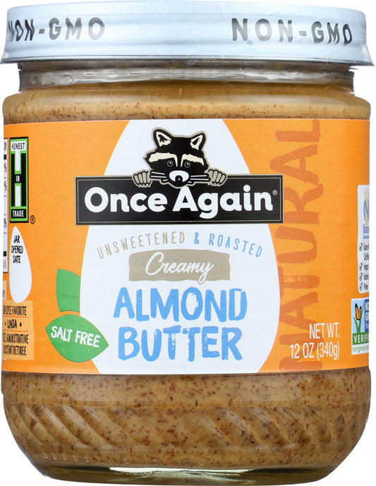 ONCE AGAIN: Natural Creamy Almond Butter, 12 oz