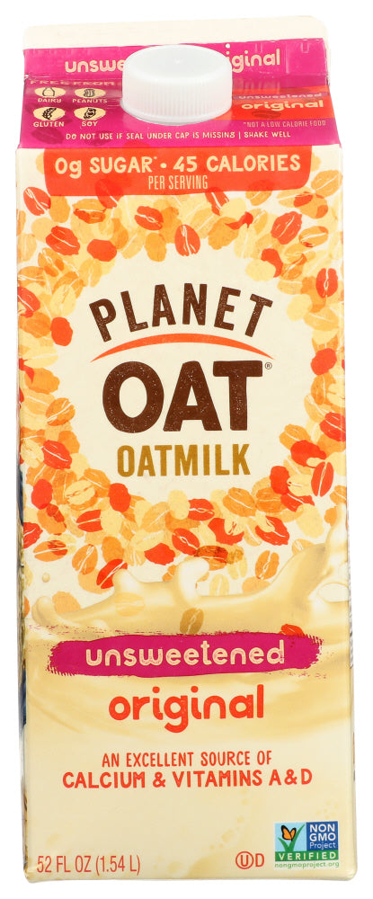 PLANET OAT: Oatmilk Unsweetened Original, 52 oz