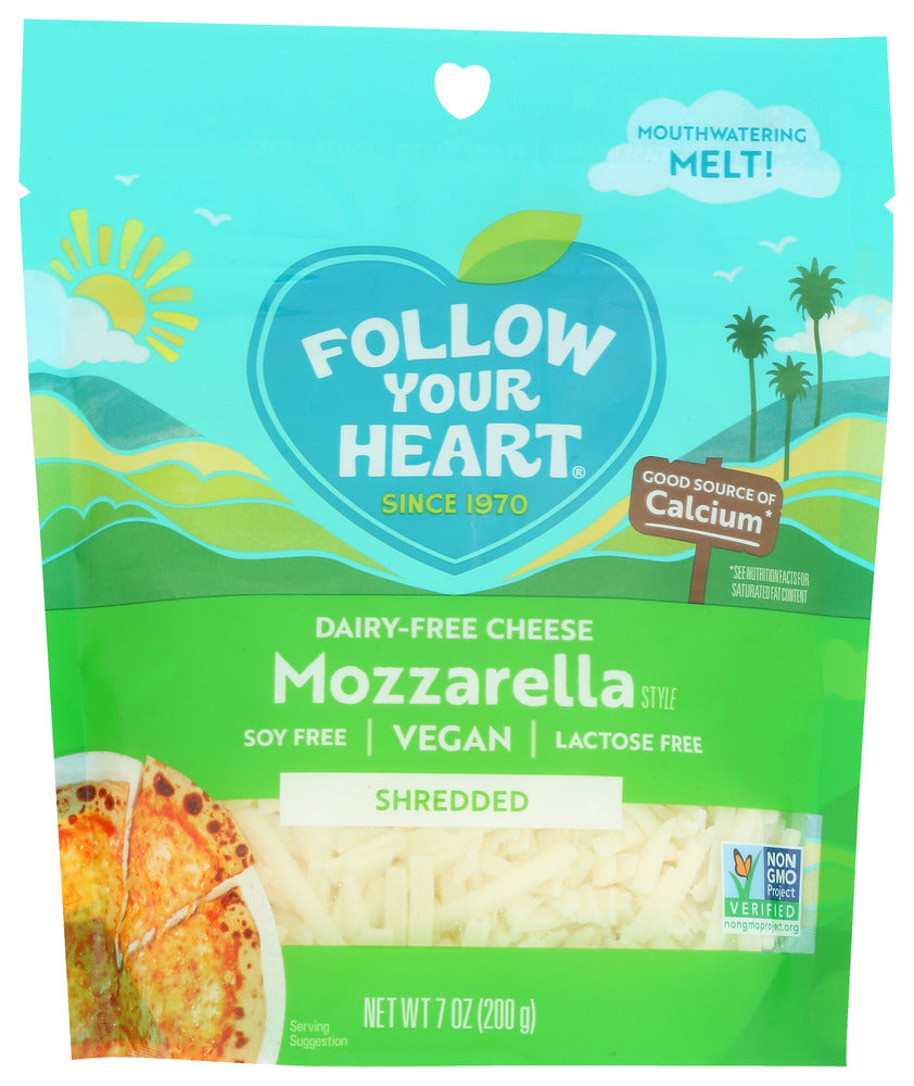 FOLLOW YOUR HEART: Mozzarella Shredded, 7 oz