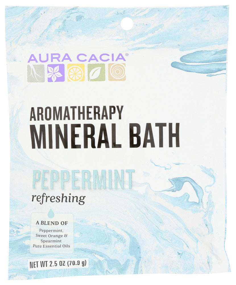 AURA CACIA:  Aromatherapy Mineral Bath Refreshing Peppermint , 2.5 Oz