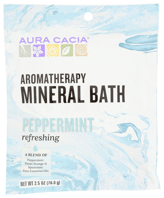 AURA CACIA:  Aromatherapy Mineral Bath Refreshing Peppermint , 2.5 Oz