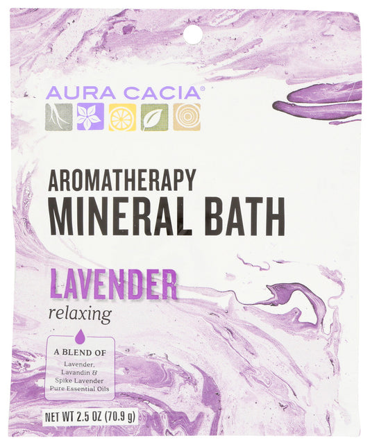 AURA CACIA: Aromatherapy Mineral Bath Relaxing Lavender, 2.5 oz