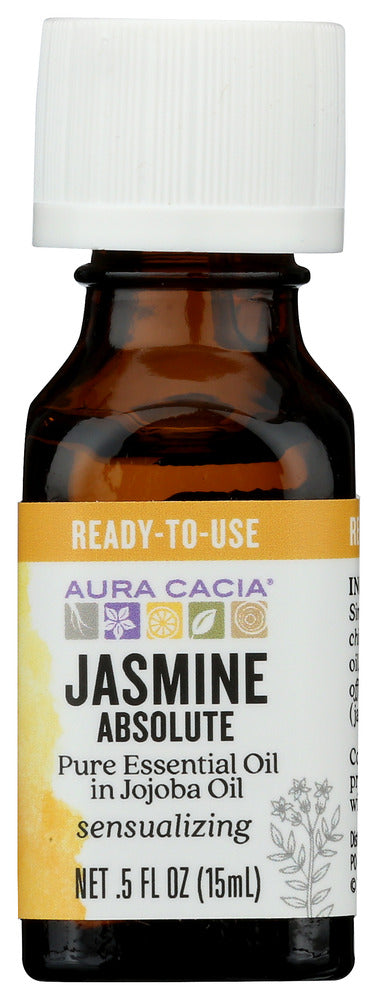 AURA CACIA: Jasmine Absolute in Jojoba Oil, 0.5 oz