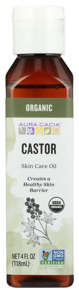 AURA CACIA: Organic Castor Oil, 4 oz