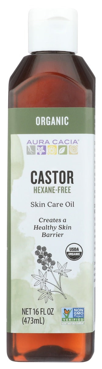 AURA CACIA: Organic Skin Care Oil Castor Oil, 16 oz