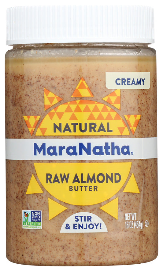MARANATHA: Natural Raw Almond Butter Creamy, 16 oz