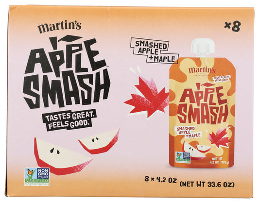 APPLE SMASH: Apple and Maple Applesauce  8Pc, 33.6 oz
