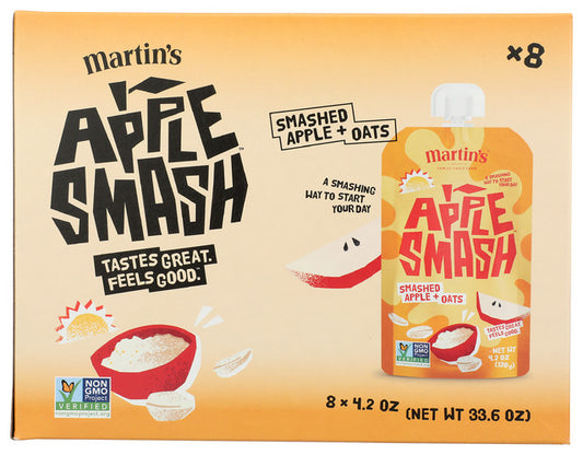 APPLE SMASH:  Apple and Oats Applesauce 8Pc, 33.6 oz