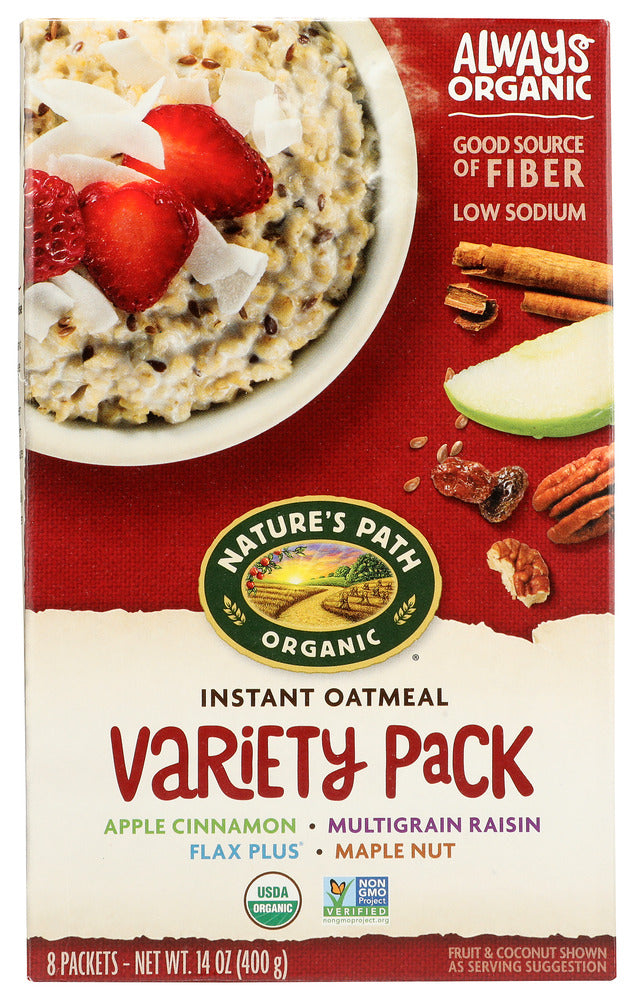 NATURE'S PATH: Organic Instant Hot Oatmeal Variety Pack 8 Count, 14 oz