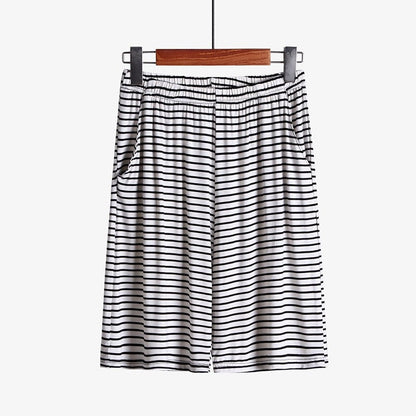 Plus Size Striped Loose Fitting Loungewear Shorts