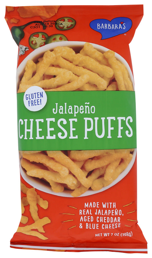 BARBARA'S BAKERY: Cheese Puffs Jalapeno, 7 oz