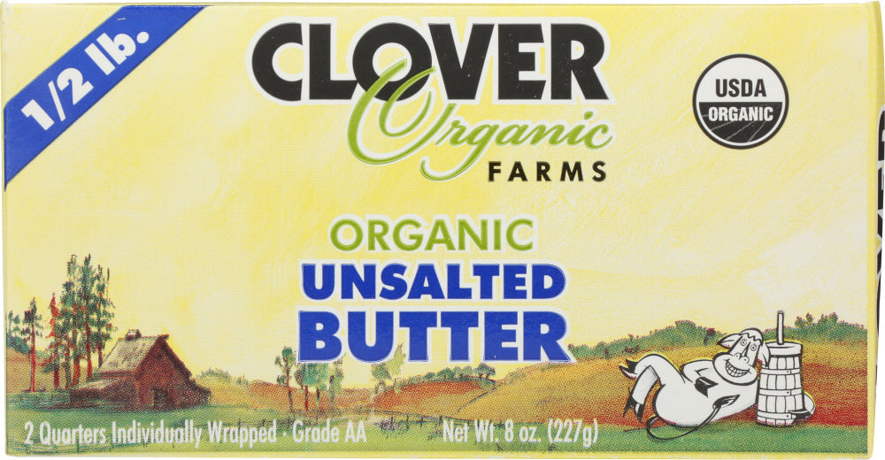 CLOVER SONOMA: Organic Unsalted Butter, 0.5 lb