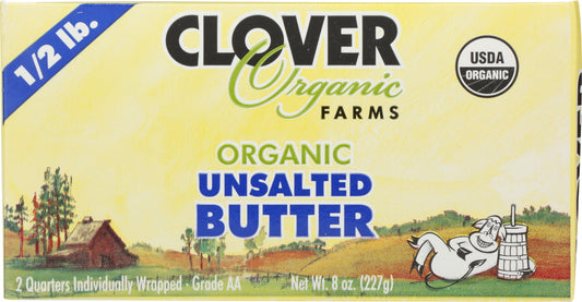 CLOVER SONOMA: Organic Unsalted Butter, 0.5 lb