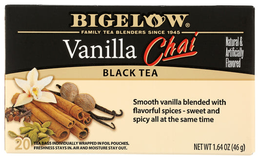 BIGELOW: Vanilla Chai Black Tea 20 Tea Bags, 1.64 oz
