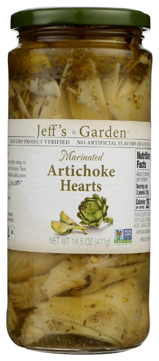 JEFFS NATURALS: Marinated Artichoke Hearts, 14.5 fl oz