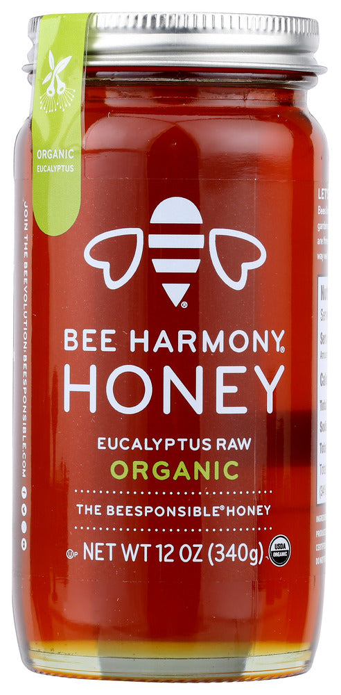 BEE HARMONY: Eucalyptus Raw Honey, 12 oz