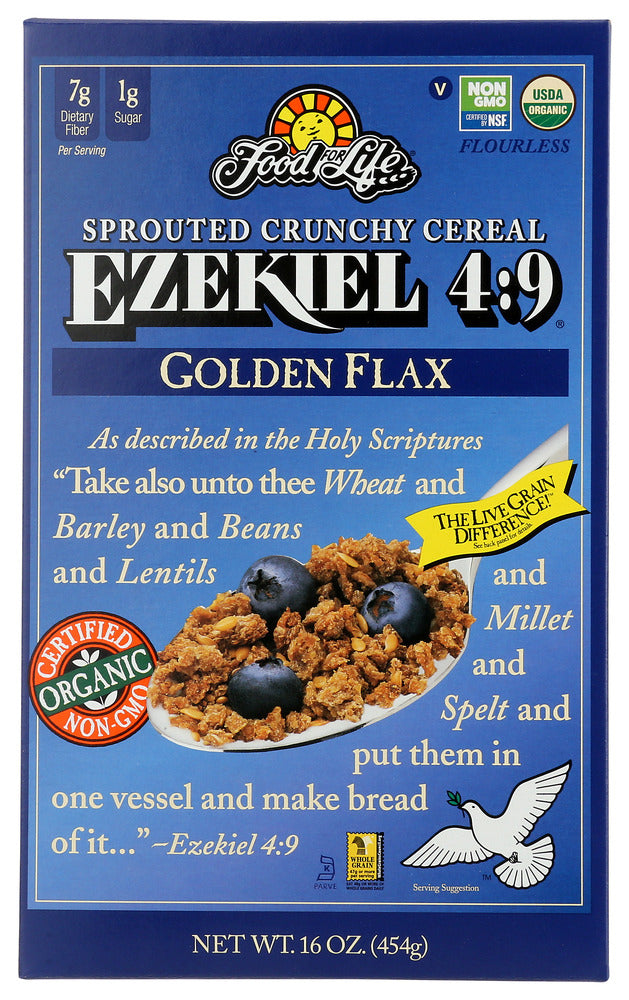 FOOD FOR LIFE: Ezekiel 4:9 Sprouted Grain Cereal Golden Flax, 16 oz