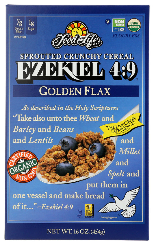 FOOD FOR LIFE: Ezekiel 4:9 Sprouted Grain Cereal Golden Flax, 16 oz