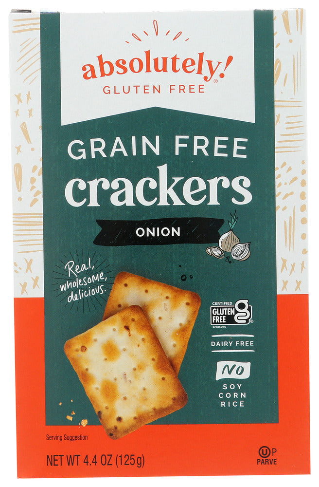 ABSOLUTELY GLUTEN FREE: Cracker Gluten Free Toasted Onion, 4.4 oz