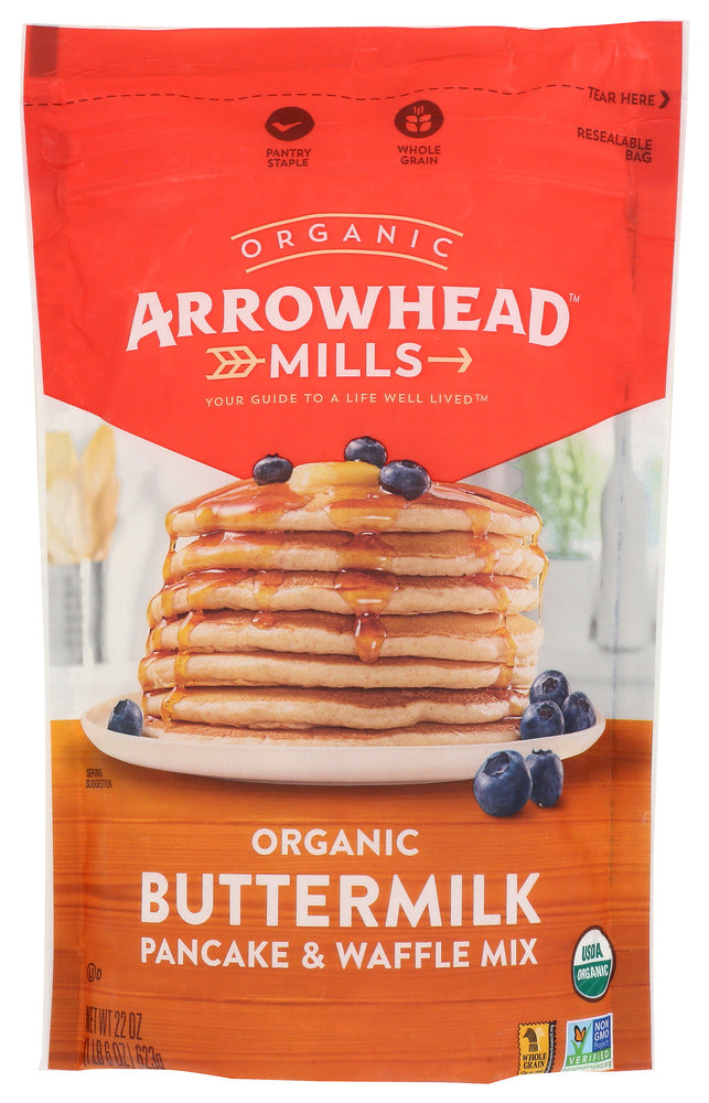 ARROWHEAD MILLS: Organic Buttermilk Pancake Waffle Mix, 22 oz
