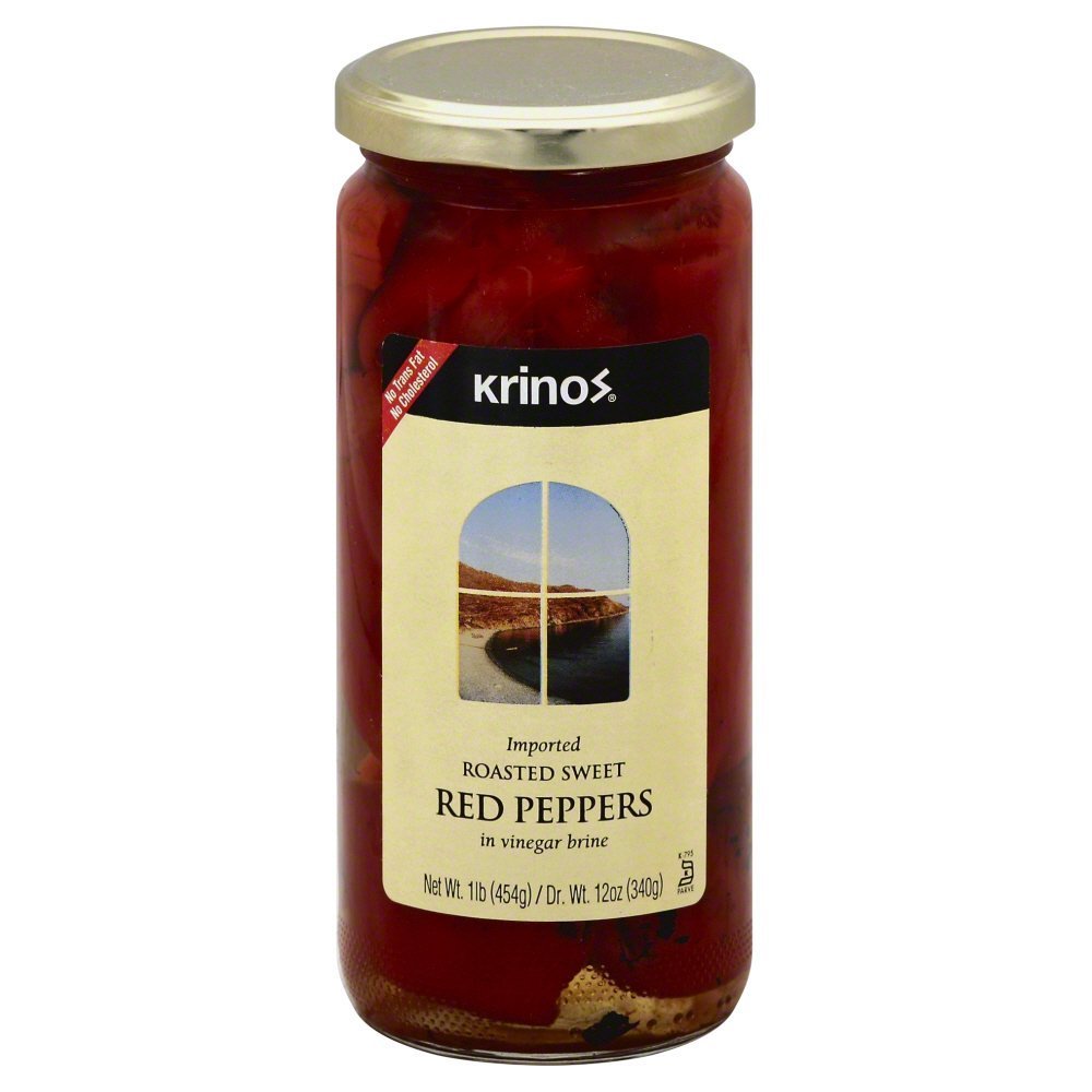 KRINOS: Roasted Red Peppers, 16 oz