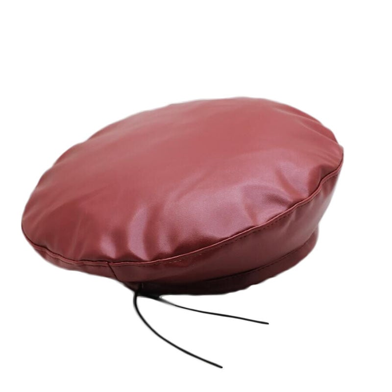 Fashion British Style PU Leather Beret Hat