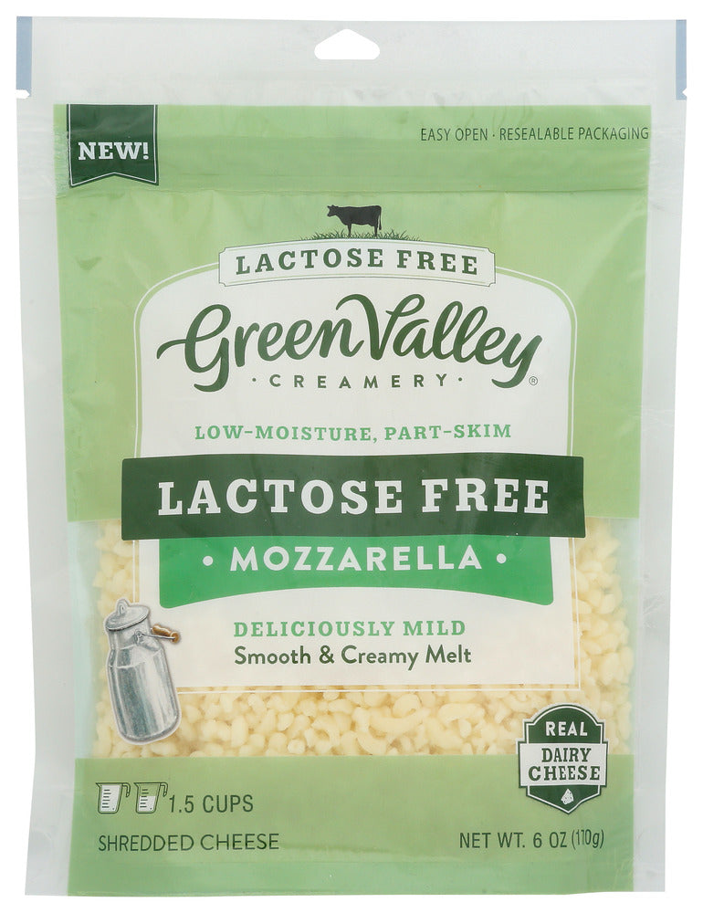 GREEN VALLEY CREAMERY: Lactose Free Mozzarella Shredded Cheese, 6 oz