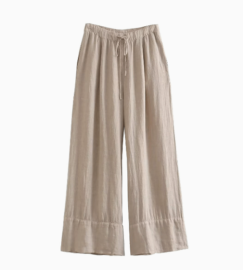 Linen Jacket with Wide-Leg Pants (One Piece)