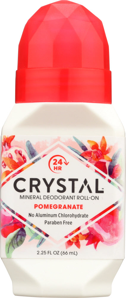 CRYSTAL BODY DEODORANT: Mineral Deodorant Roll On Pomegranate, 2.25 oz