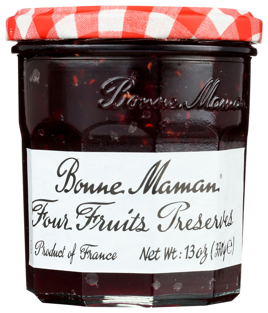 BONNE MAMAN: Four Fruits Preserves, 13 oz