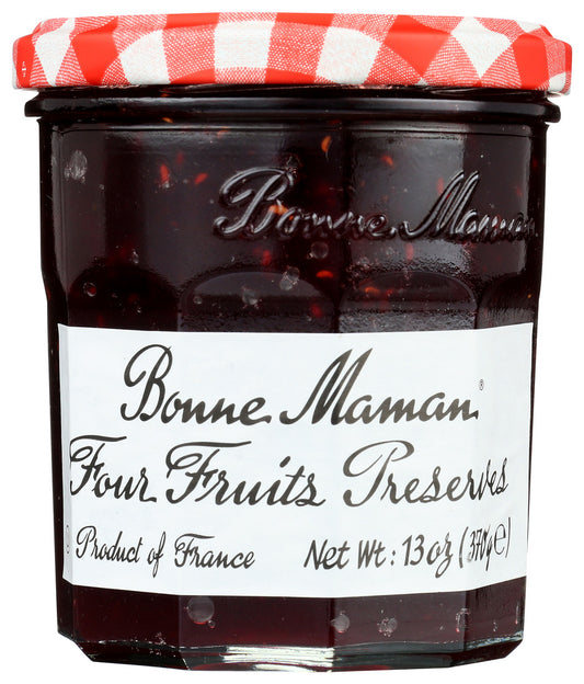 BONNE MAMAN: Four Fruits Preserves, 13 oz