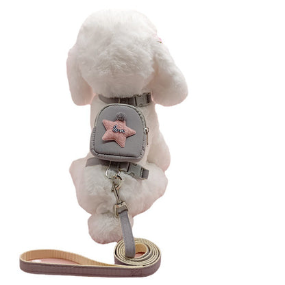 Adjustable Dog Traction Rope with Backpack Accessories