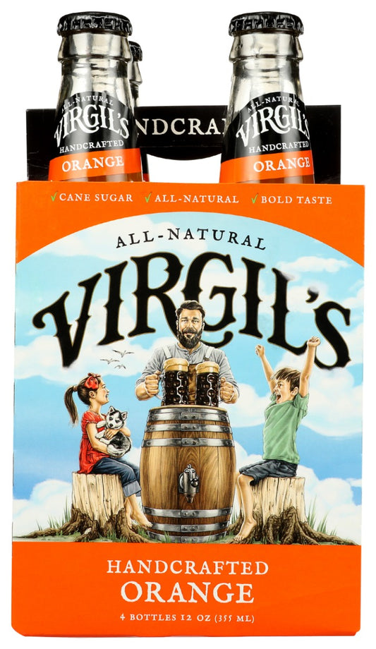 VIRGILS: Handcrafted Orange Soda 4Pk, 48 fo