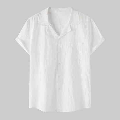 Men's Cotton Linen Short Sleeve Casual Shirt 2022