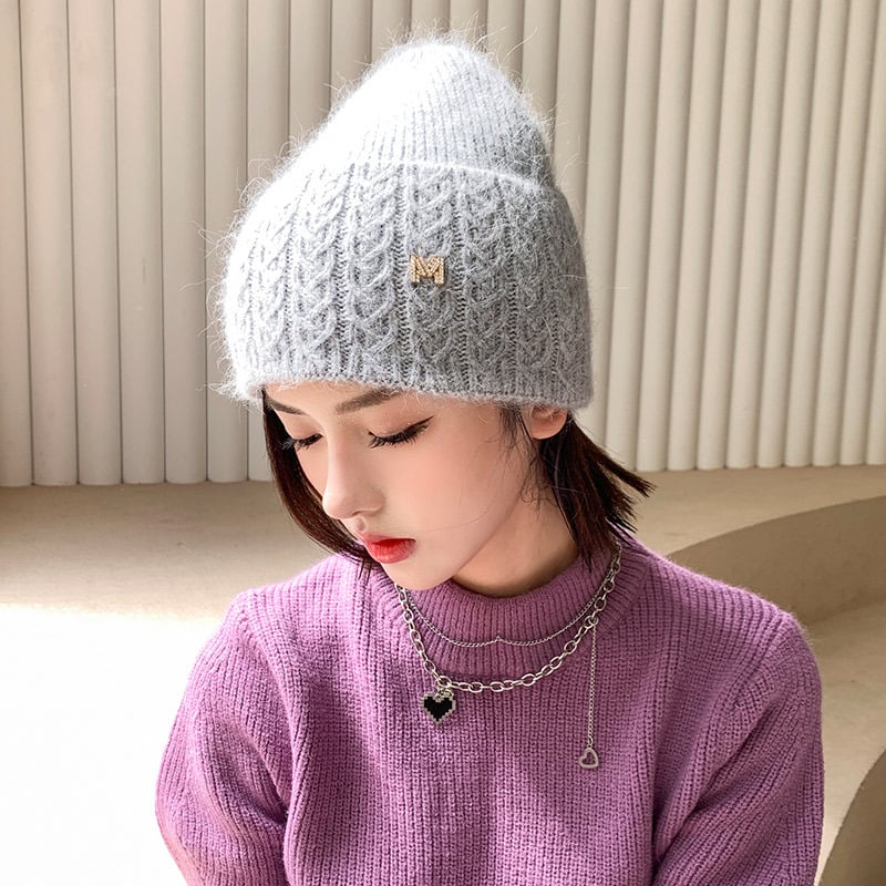 Women's Warm Knitted Wool Hat for Autumn and Winter