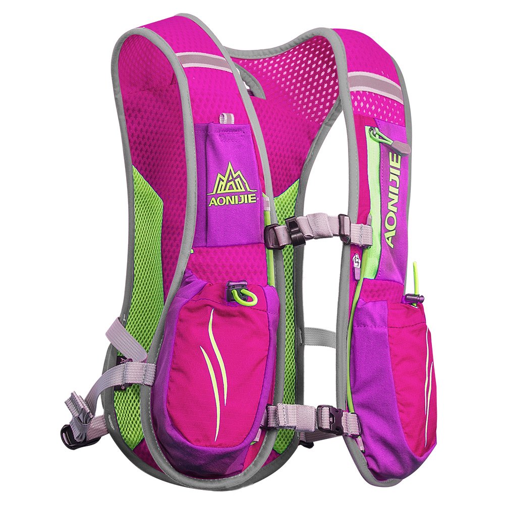 AONIJIE Running Hydration Vest Backpack for Women and Men Lightweight Trail Running Backpack 5.5L Rose Red