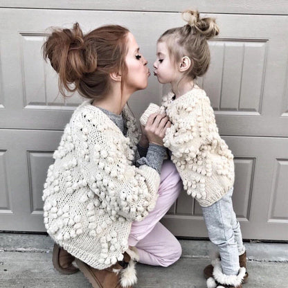 Handmade Matching Mother-Daughter Sweater Cardigans