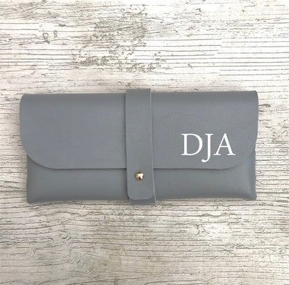 Personalized Faux Leather Glasses Case with Initials